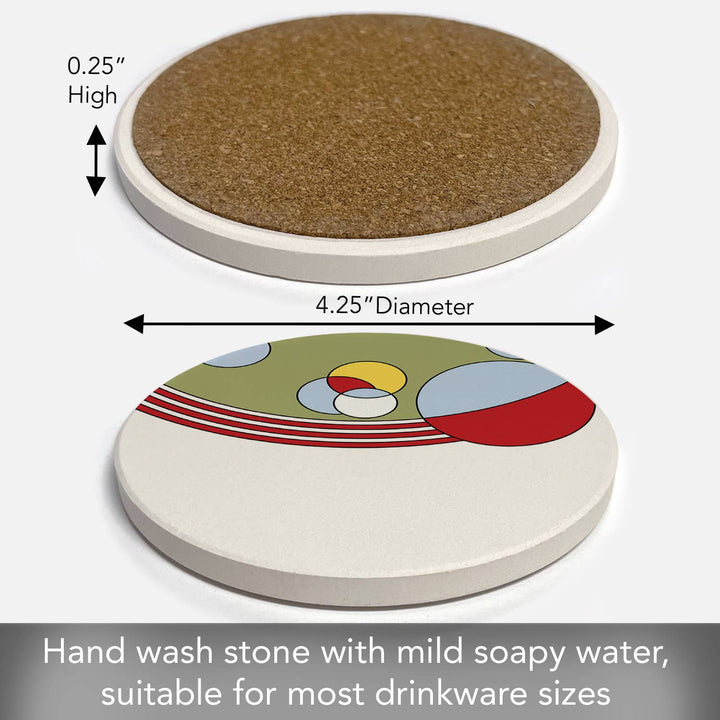 FLW Caberet Dinnerware Patterns 4 Pack Round Stone Coasters