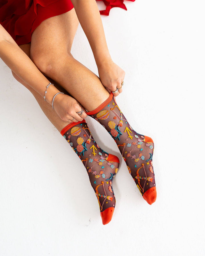 Zodiac Shimmer Socks: Sagittarius