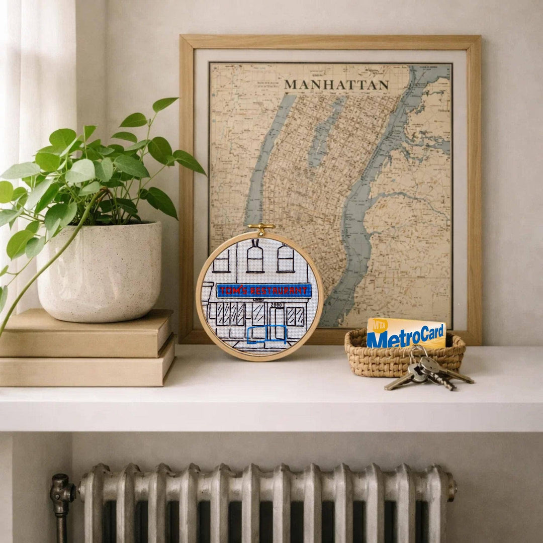 Tom’s Restaurant Storefront Cross Stitch Kit