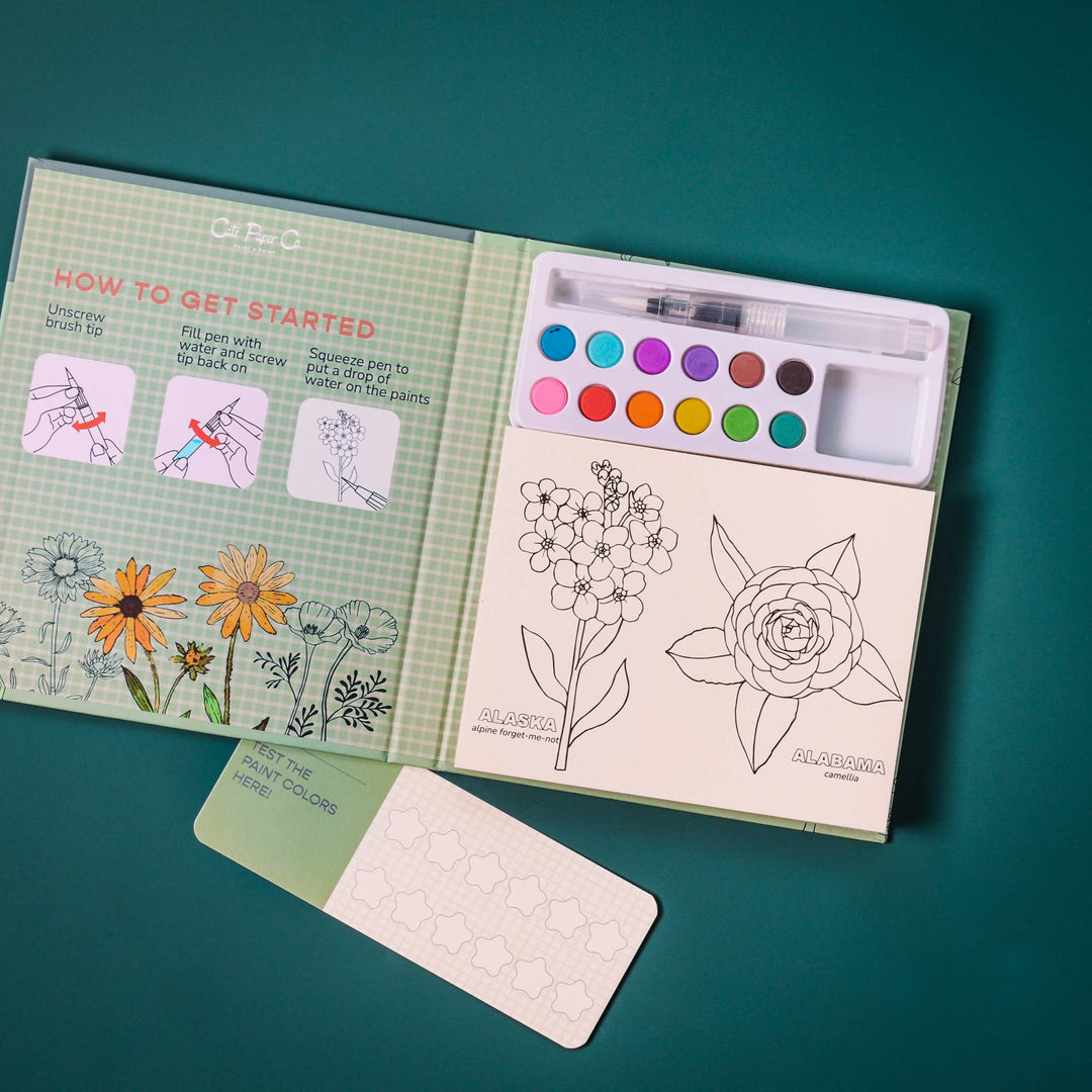 State Flowers Watercolor Book & Paint Set