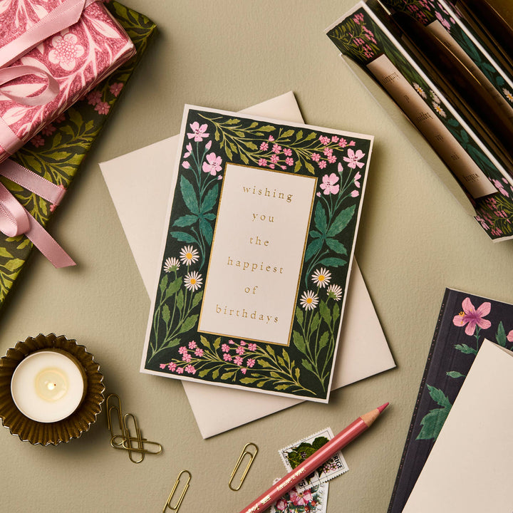Meadow Border 'Happiest of Birthdays' Card