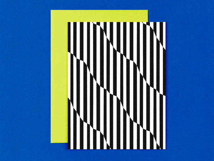 Stripped Black &amp; White Blank Pattern Card