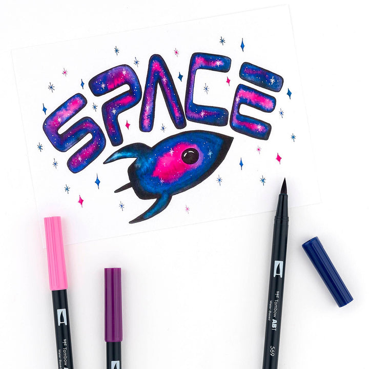 Dual Brush Pen Art Markers: Galaxy 10-Pack