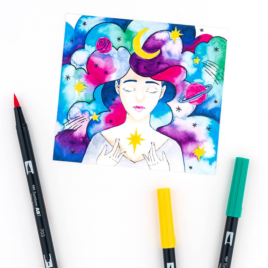 Dual Brush Pen Art Markers: Galaxy 10-Pack