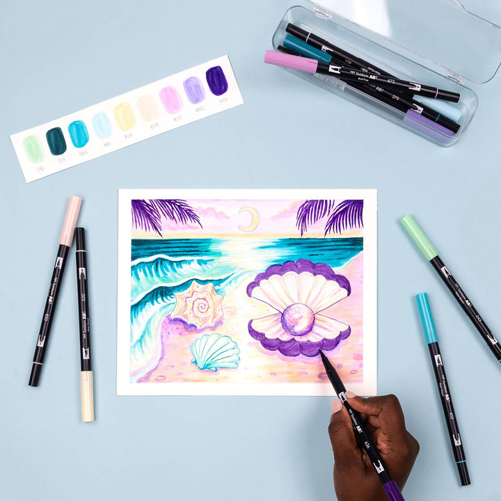 Dual Brush Pen Art Markers, Mermaids 10-Pack