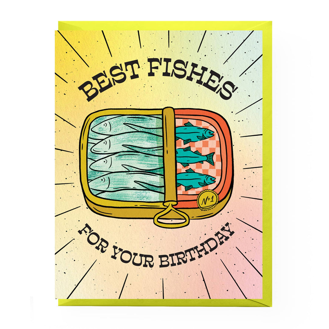 Tinned Fish Birthday Card: Clear sleeve