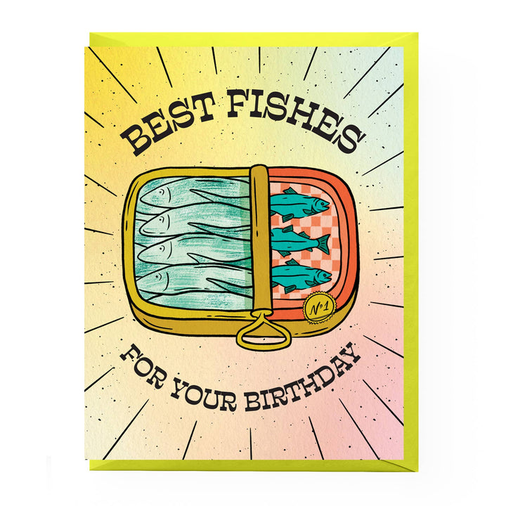 Tinned Fish Birthday Card: Clear sleeve