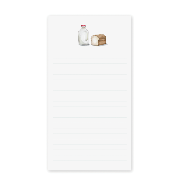 Milk and Bread Market List Notepad
