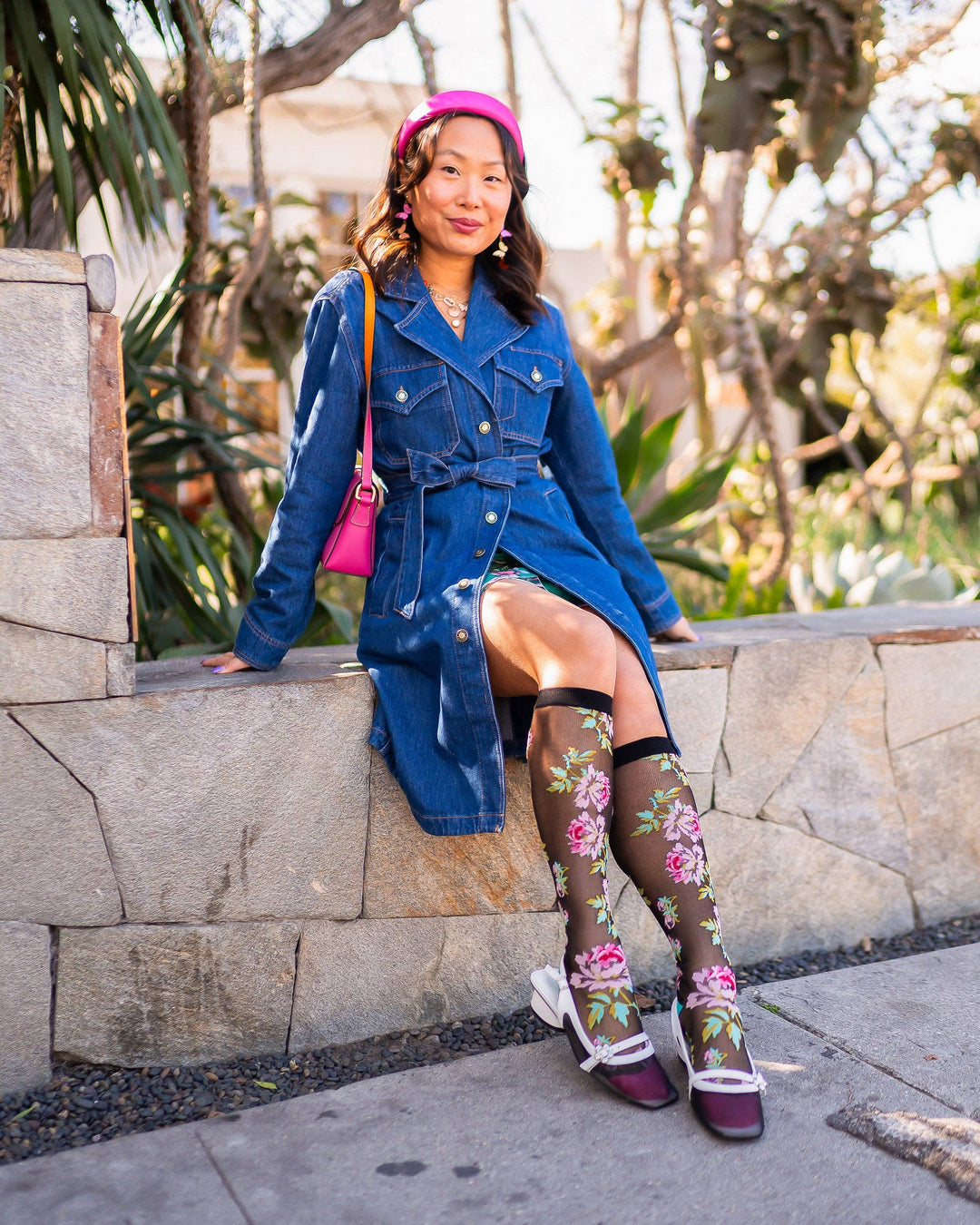 English Rose Sheer Knee High Socks