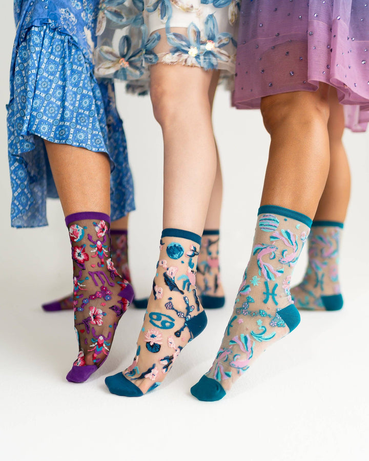 Zodiac Shimmer Socks: Cancer