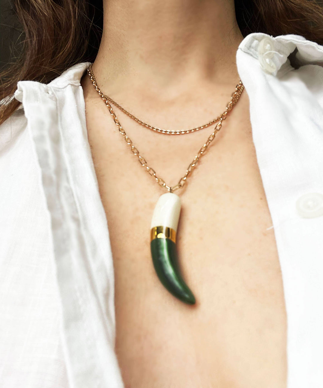 Shark tooth necklace: Navy