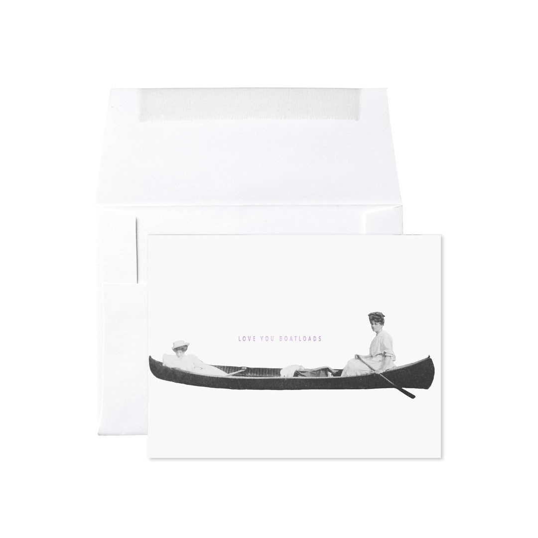 Two Women One Canoe Love You Boatloads Foil Stamped Card