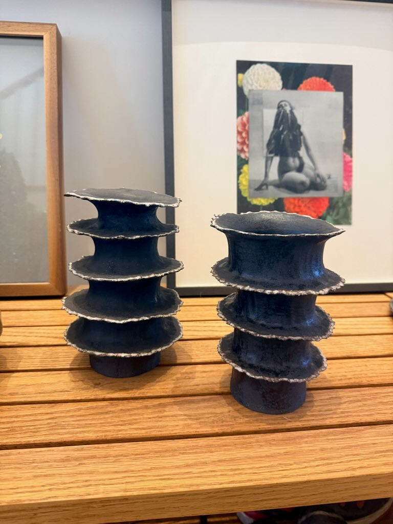 Black Pinched Vase
