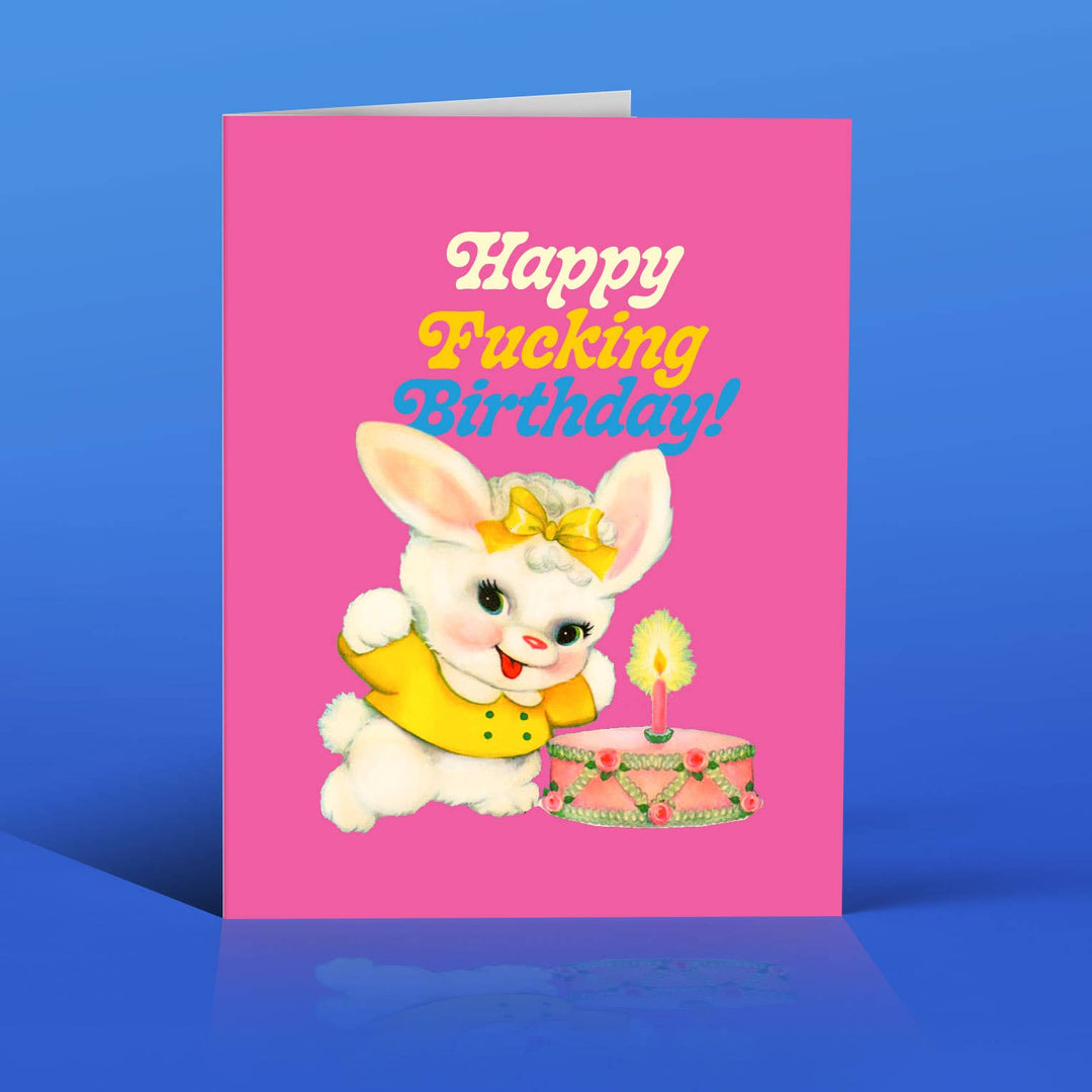 BUNNY PINK! birthday card