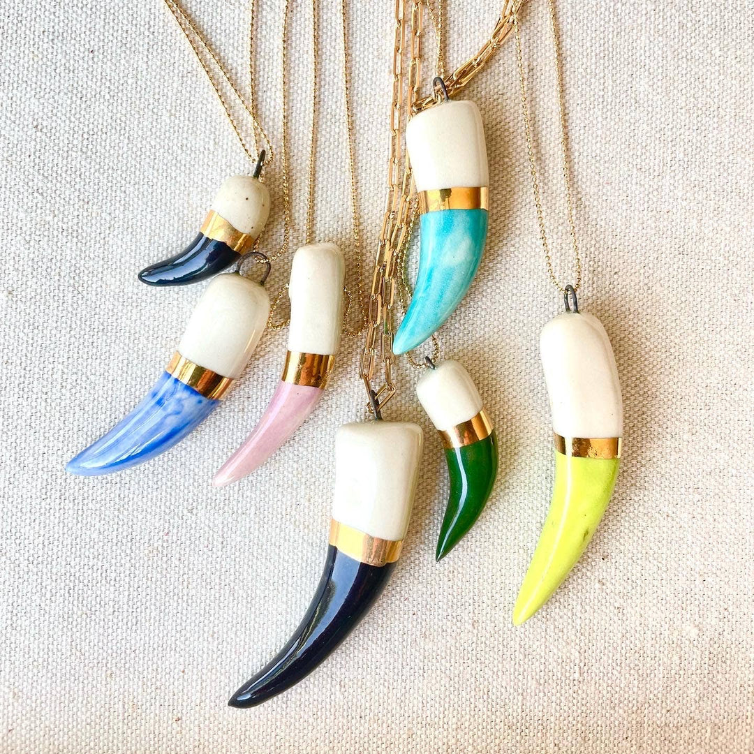 Shark tooth necklace: Lime Green