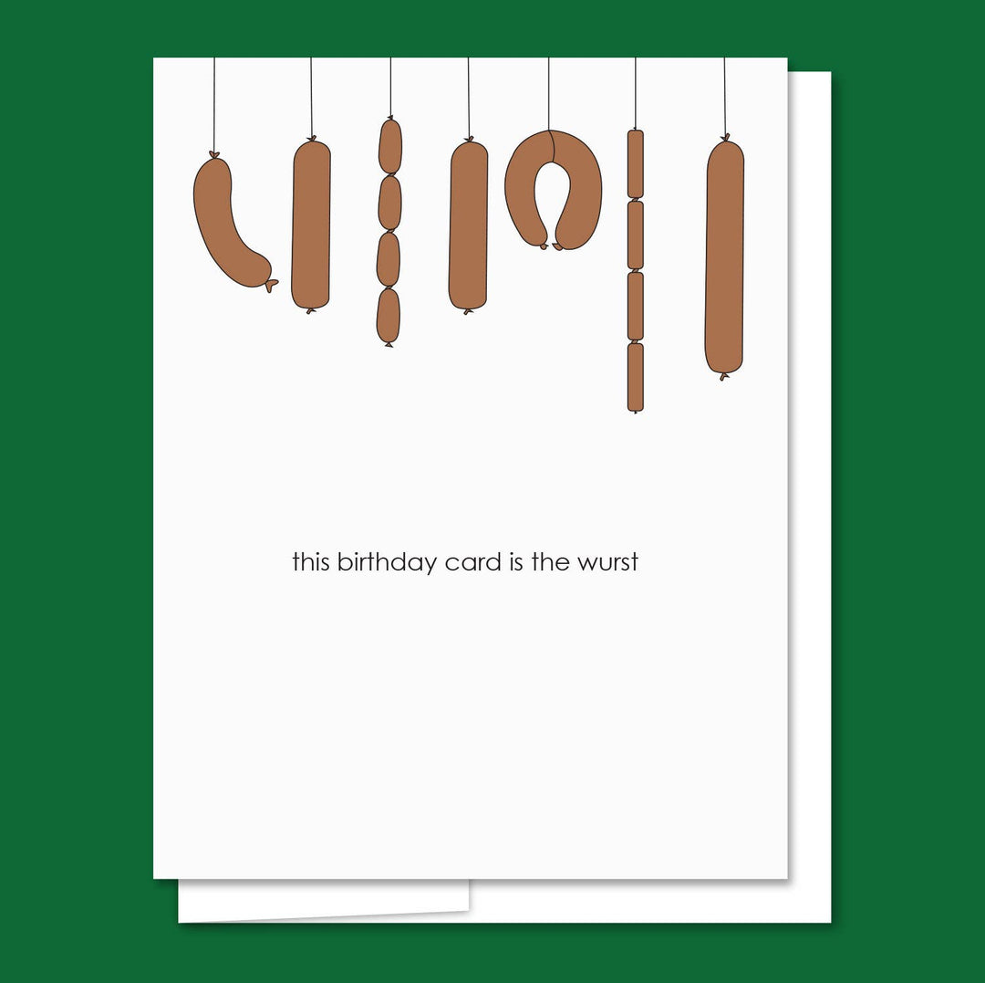 Wurst Birthday - Letterpress Funny Birthday Card