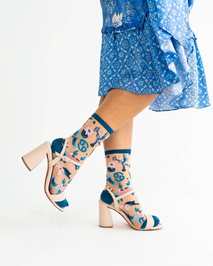Zodiac Shimmer Socks: Cancer