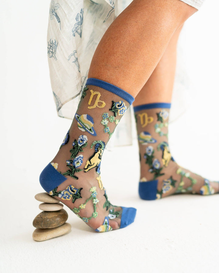 Zodiac Shimmer Socks: Capricorn