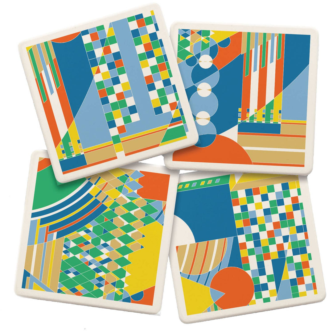 FLW "Imperial Mural " 4 Pack Assorted Image Coasters
