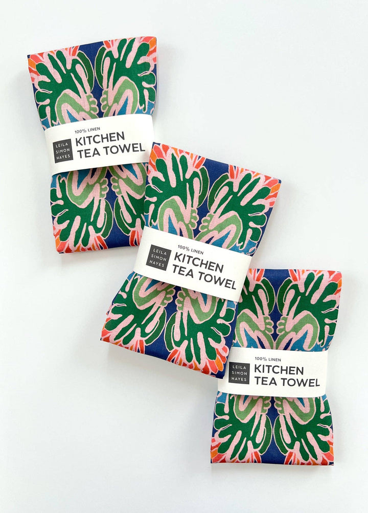 Flourish Tea Towel, blue