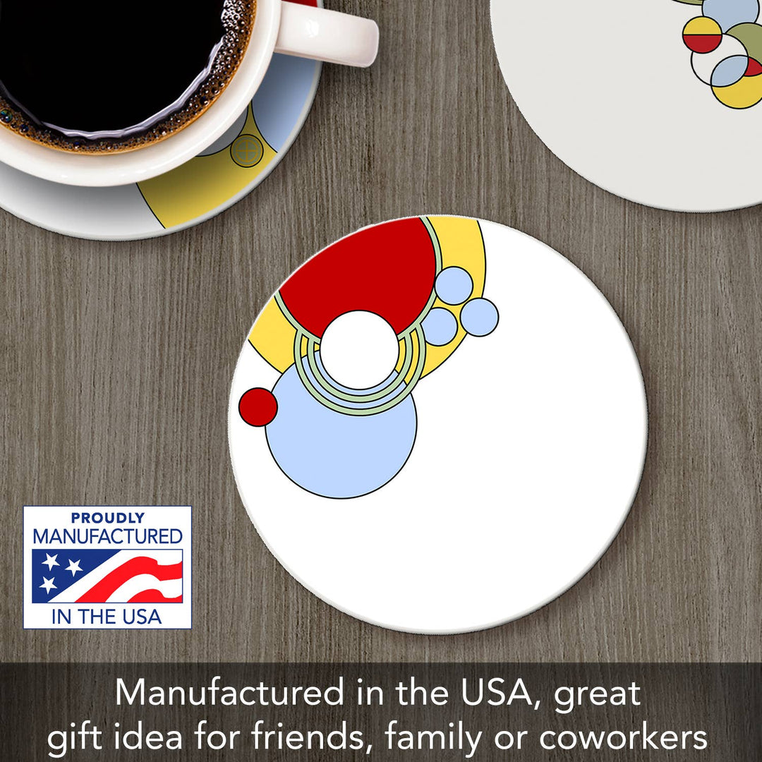 FLW Caberet Dinnerware Patterns 4 Pack Round Stone Coasters