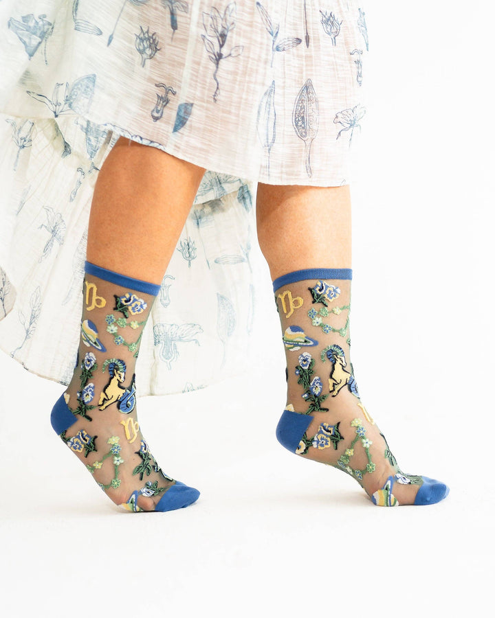Zodiac Shimmer Socks: Capricorn