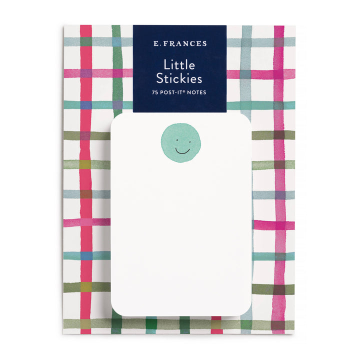Happy Plaid Little Sticky Notes, 3M-Backed