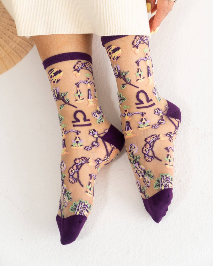 Zodiac Shimmer Socks: Libra