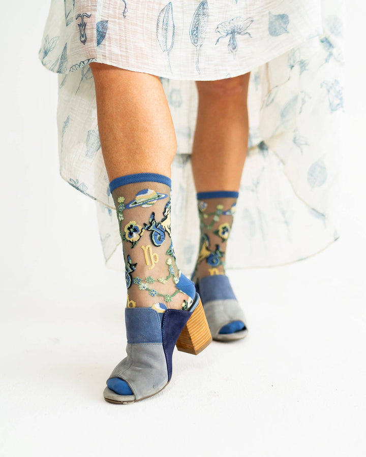 Zodiac Shimmer Socks: Capricorn