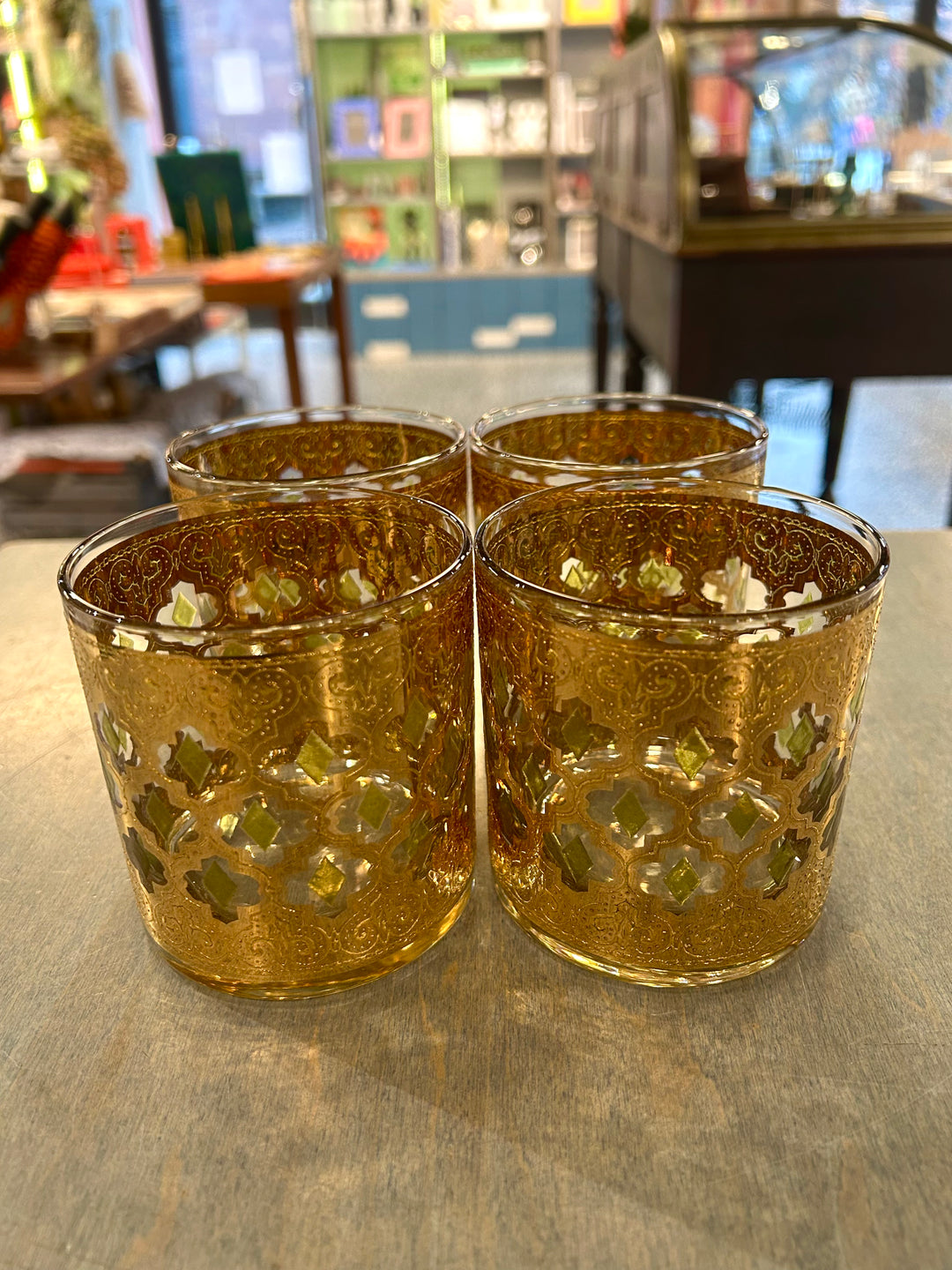 Vintage Gold Luster Glasses