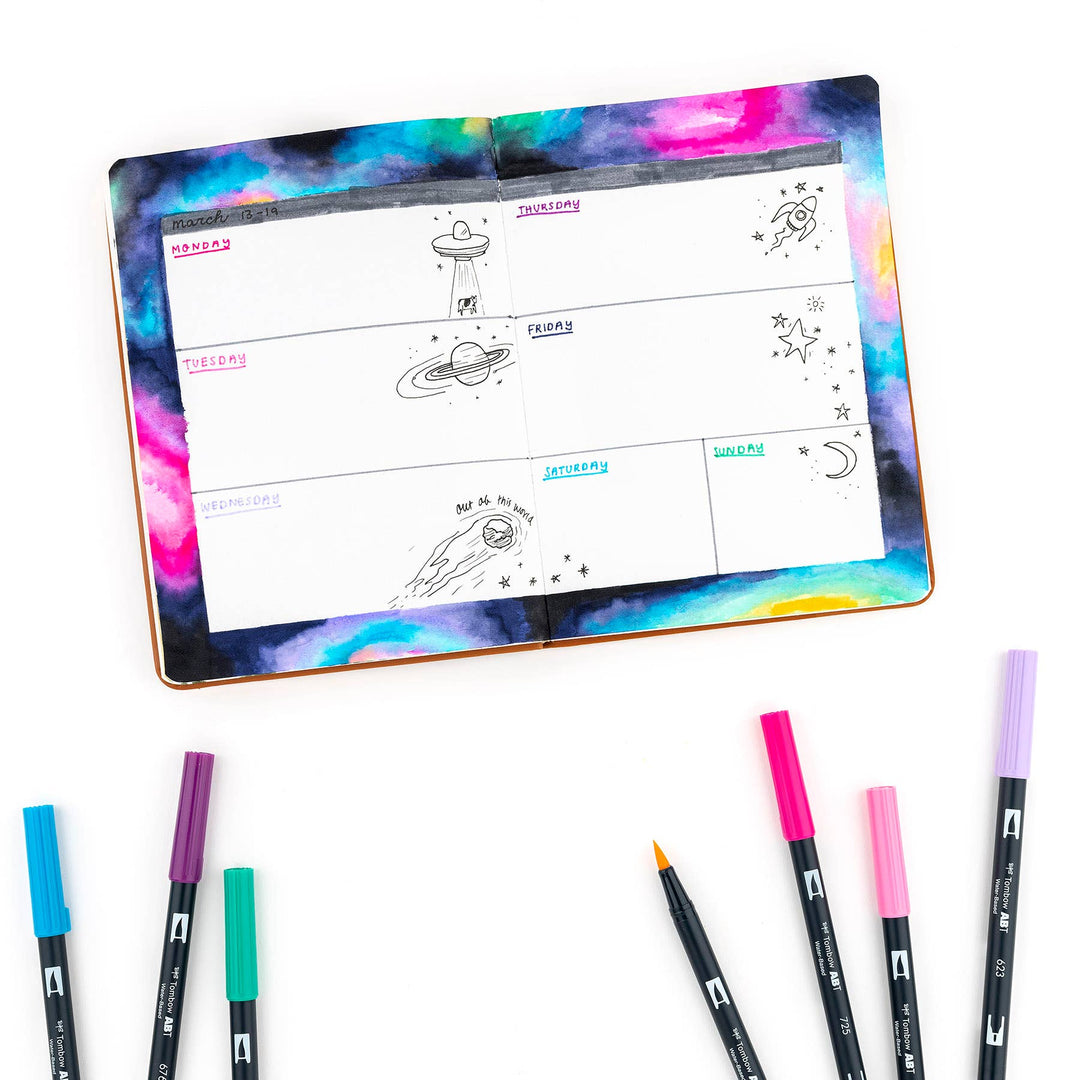 Dual Brush Pen Art Markers: Galaxy 10-Pack