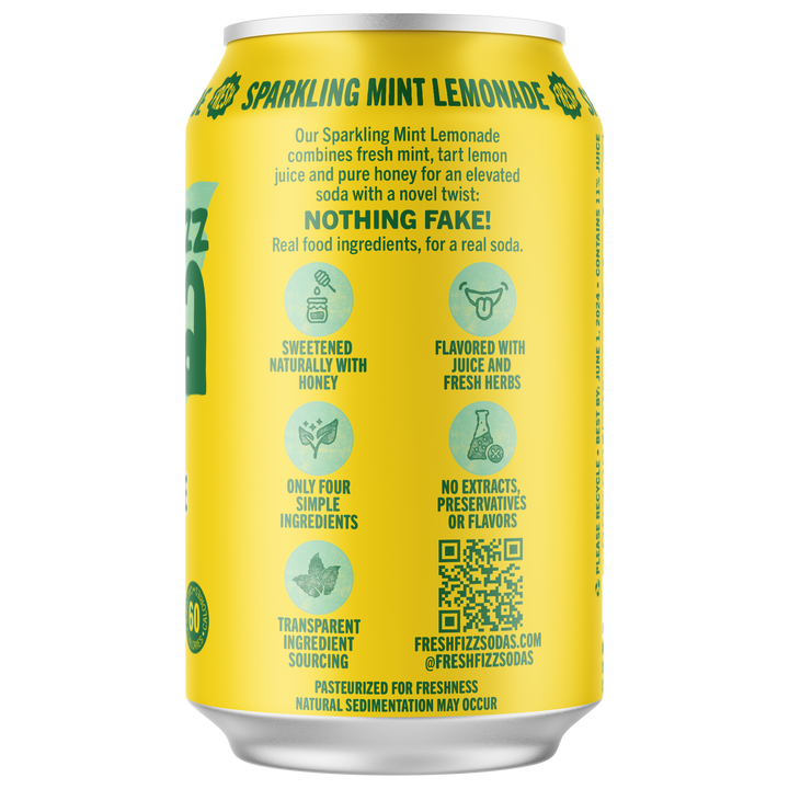 Sparkling Mint Lemonade - Natural Soda (12-Pack)