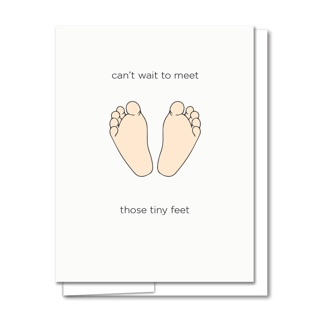 Baby Feet Three - Letterpress Greeting Card