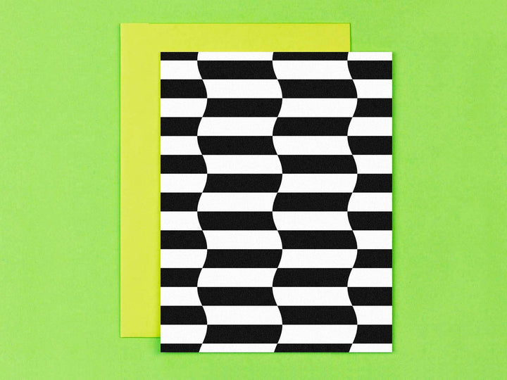 Striple Double 2 Black &amp; White Blank Pattern Card