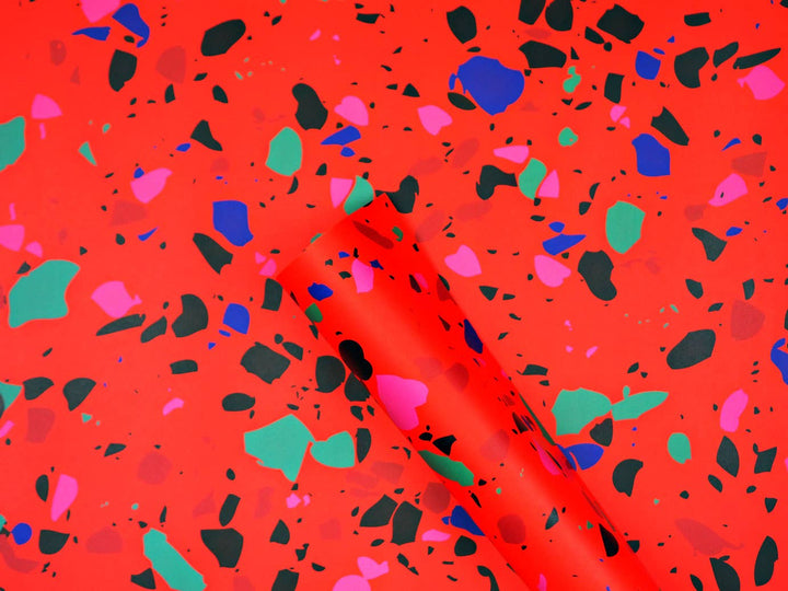 Red Terrazzo Flat Gift Wrap