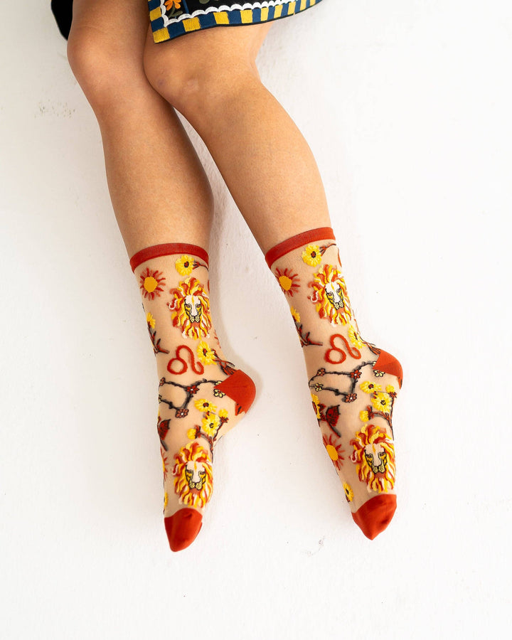 Zodiac Shimmer Socks: Leo