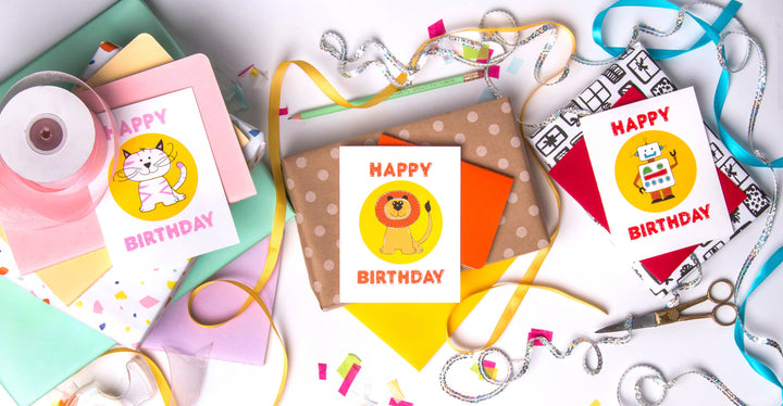 Kitty Birthday Card - child birthday card, greeting card