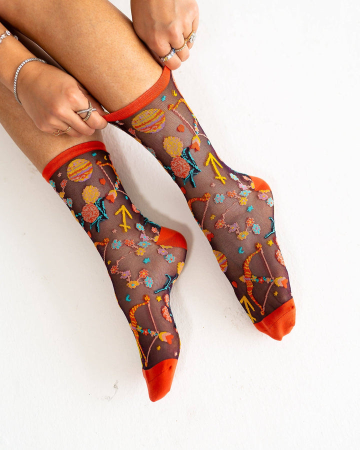 Zodiac Shimmer Socks: Sagittarius