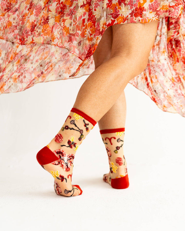 Zodiac Shimmer Socks: Aries