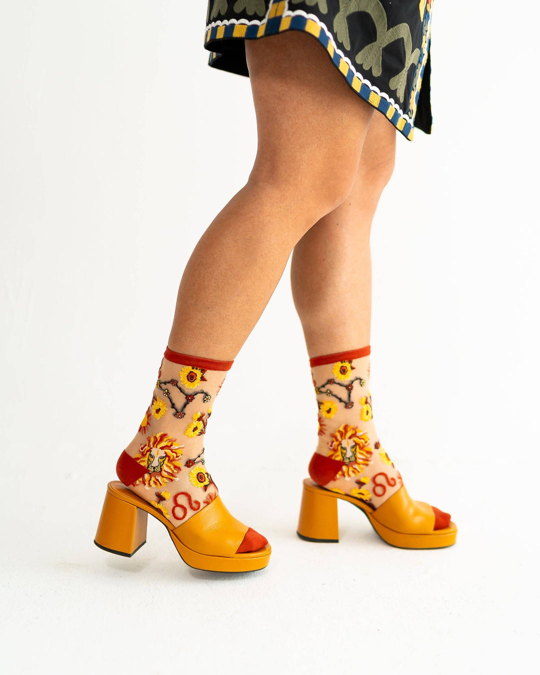 Zodiac Shimmer Socks: Leo
