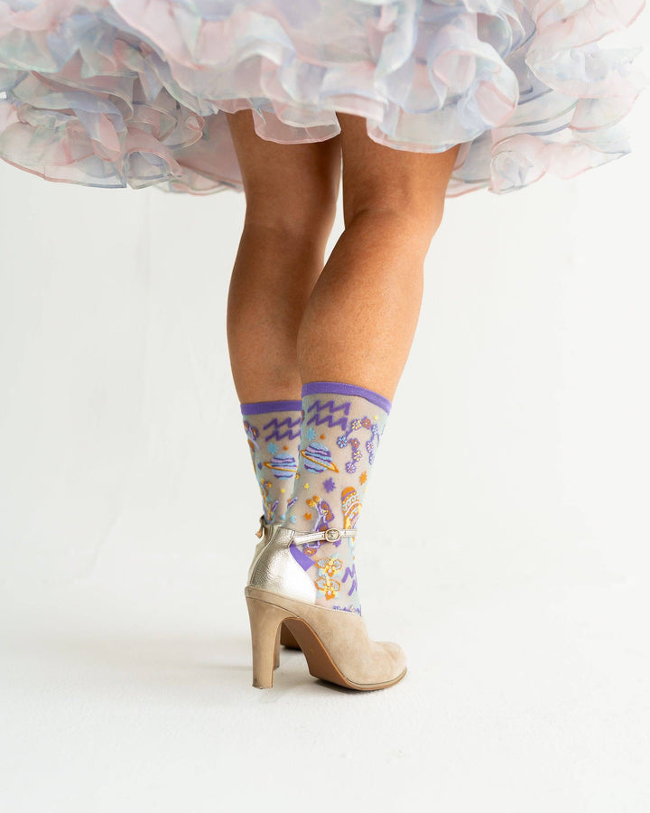 Zodiac Shimmer Socks: Aquarius