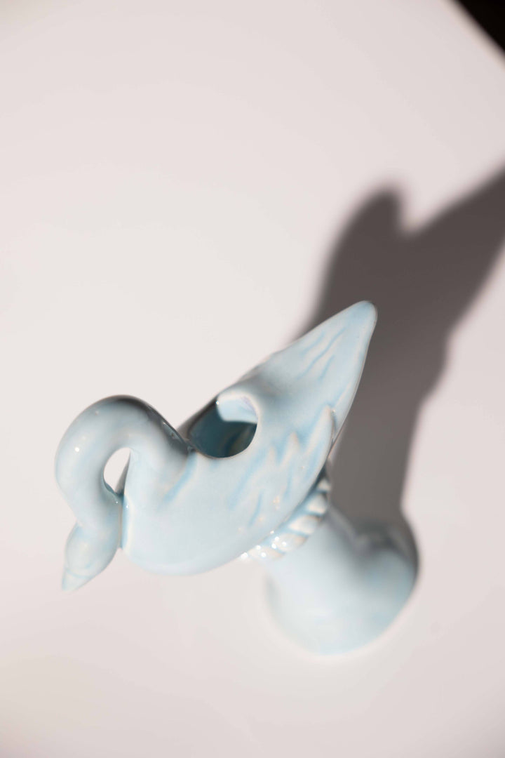 Nordic Swan Candlestick Holder: Blue