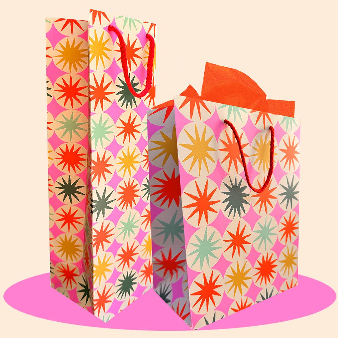 Retro Starburst Wine Gift Bag