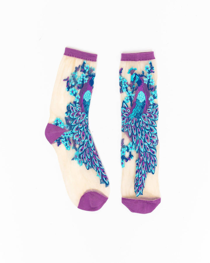 Aquamarine Peacock Sheer Sock