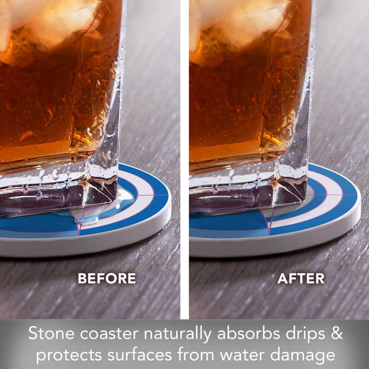 FLW "Hoffman Rug" 4 Pack Round Stone Coasters 4.25"