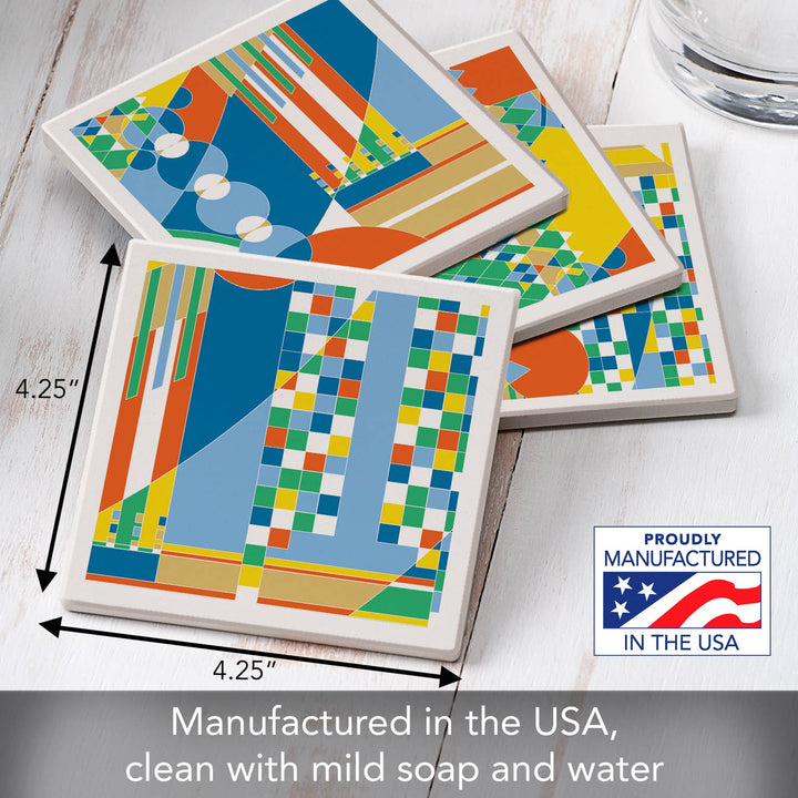FLW "Imperial Mural " 4 Pack Assorted Image Coasters