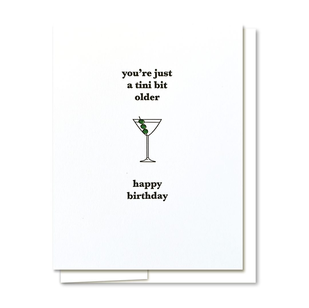 Martini Birthday - Letterpress Birthday Card