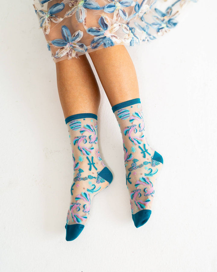 Zodiac Shimmer Socks: Pisces