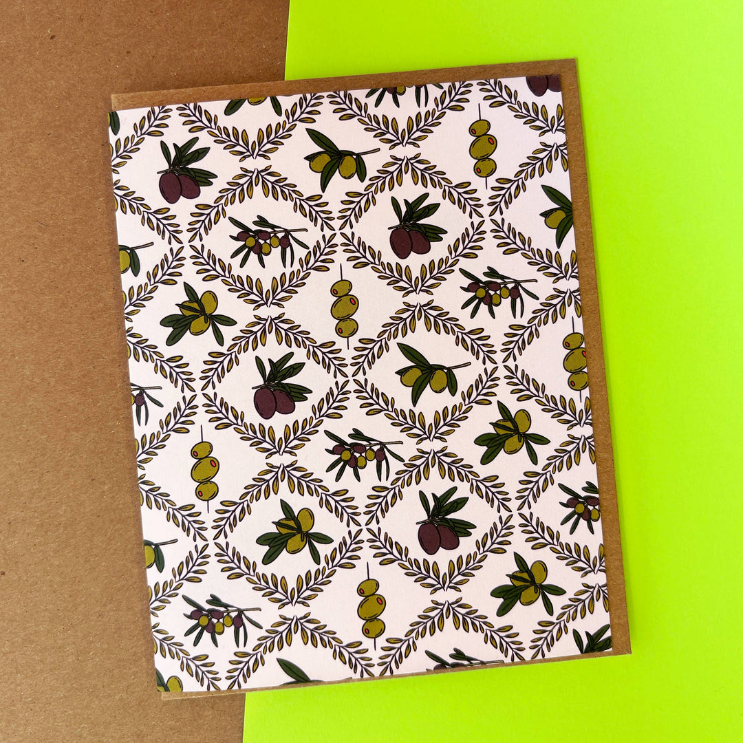 Olives Patterned Greeting Card