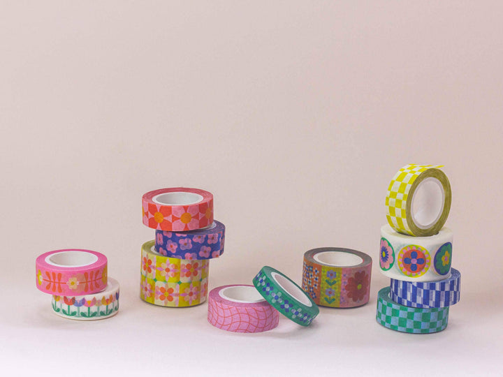 Space Time 15mm • Warped Checks Washi Tape
